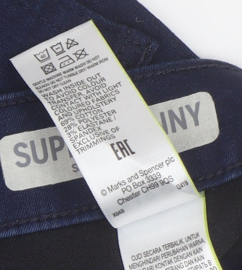 Marks & Spencer Women's Blue Skinny Jeans, Size 6