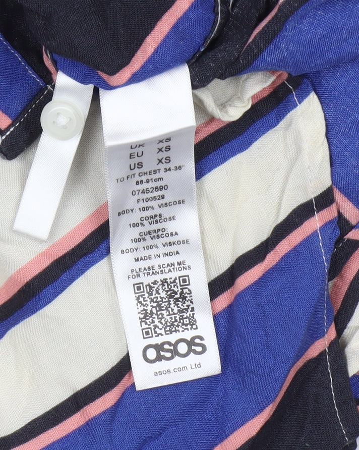 ASOS Men's Multicoloured Striped Button-Up Shirt XS