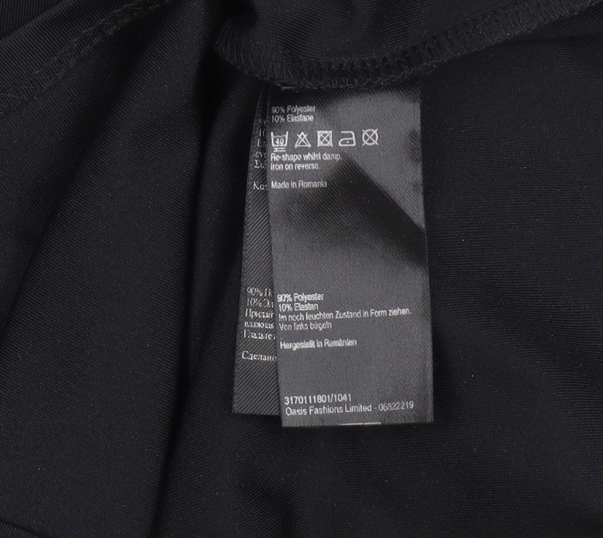 Oasis Women's Black Bodycon Strapless Dress Size 8