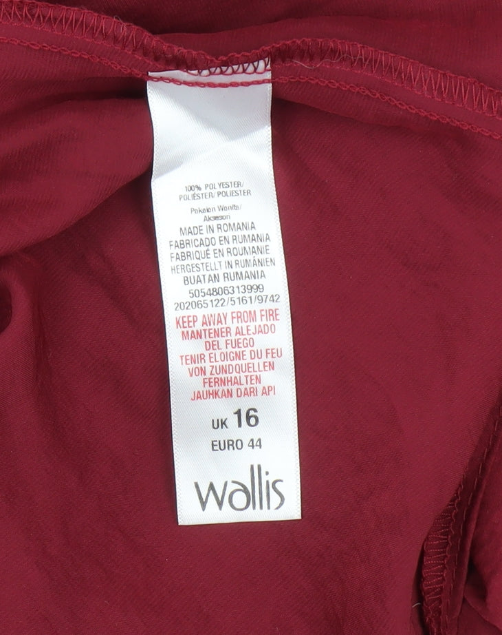 Wallis Women's Red Cold Shoulder Blouse Size 16