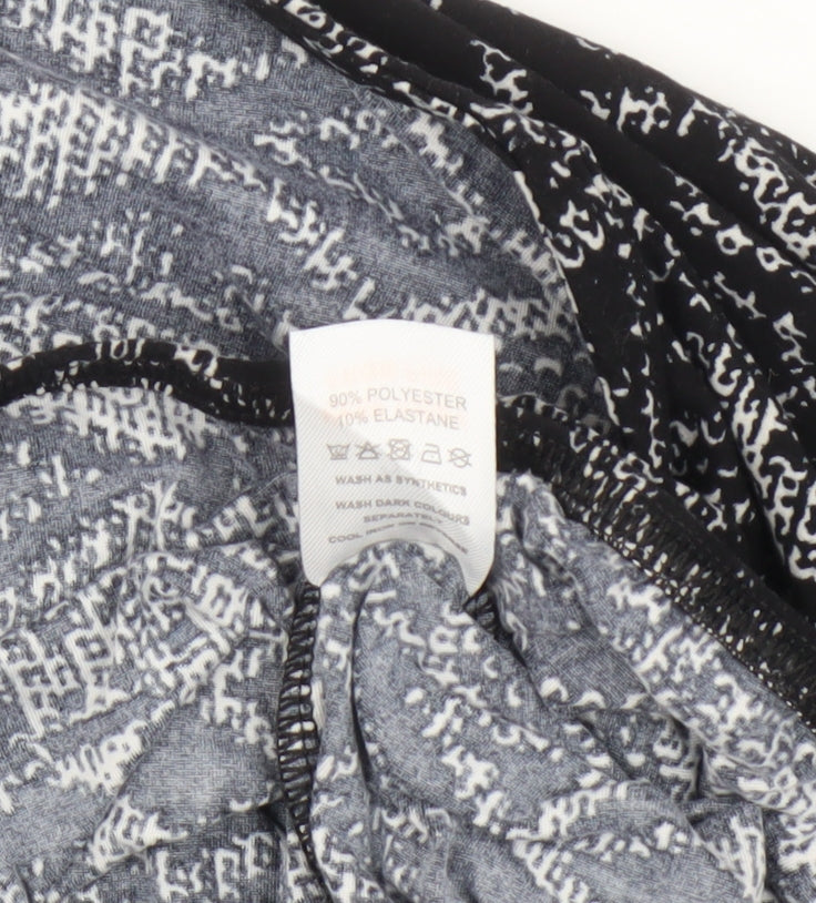 Pebble Bay Women's Black Geometric Top 3/4 Sleeve Size 20