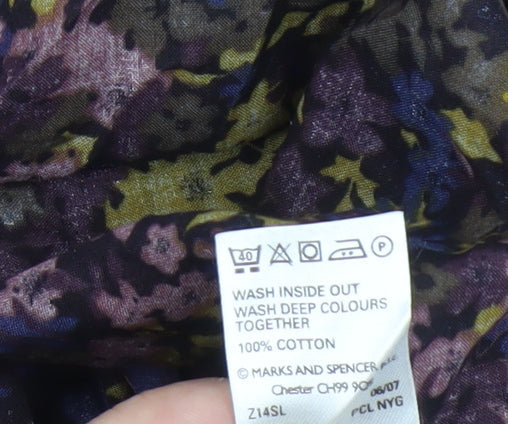 Marks & Spencer Women's Multicoloured Floral Blouse - Size 10
