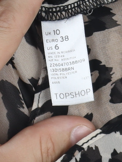 Topshop Womens Multicoloured Animal Print Blouse