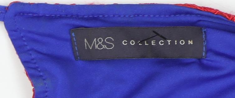 Marks & Spencer Women's Red Floral Lace Blouse - Size 12