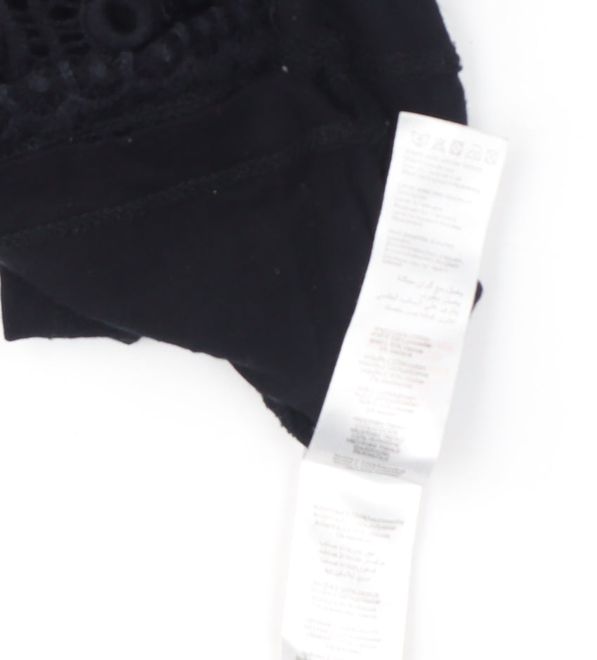 New Look Women's Black Lace Crochet Blouse Size 8