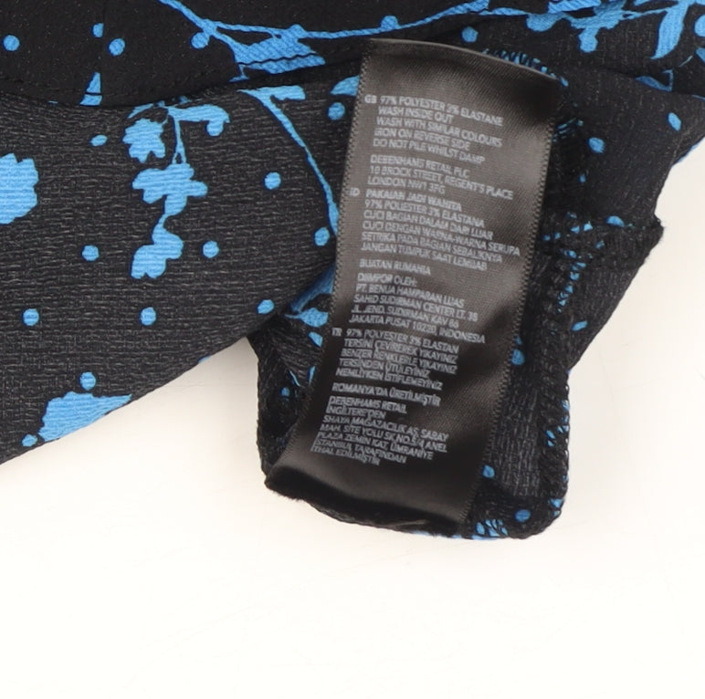 Red Herring Women's Floral Cropped Blouse Black Blue