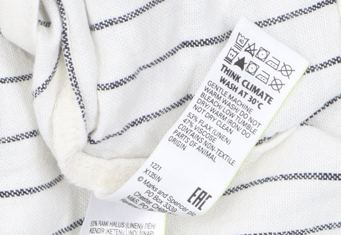 Marks & Spencer Women's Ivory Striped Shift Dress Size 24