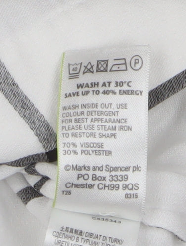 Marks & Spencer White Check T-Shirt UK 10, Women's