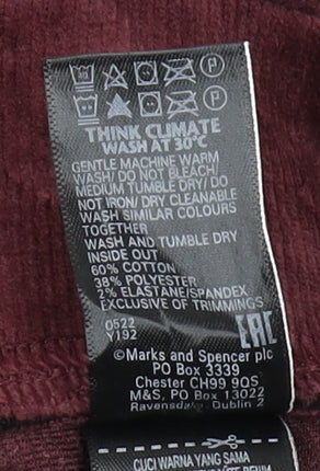 Marks & Spencer Women's Ankle Leggings, Size 6, Burgundy