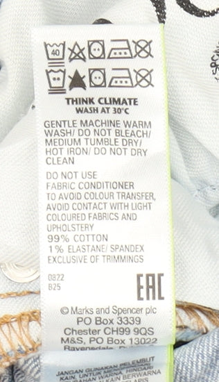 Marks & Spencer Men's Blue Straight Jeans 40
