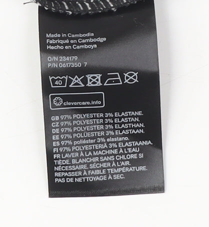 H&M Women's Black Geometric A-Line Dress Size 8