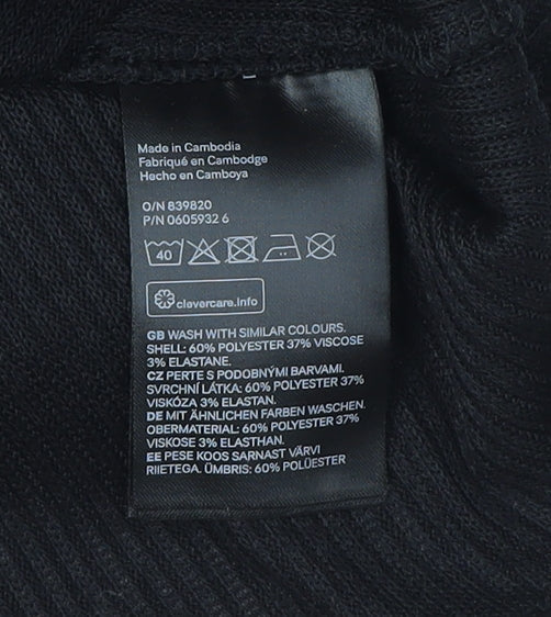 H&M Women's Black V-Neck Slim Jersey Blouse XS