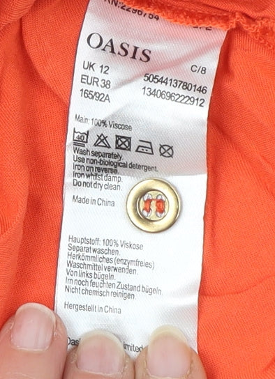 Oasis Women’s Orange Sleeveless Blouse - Size 12