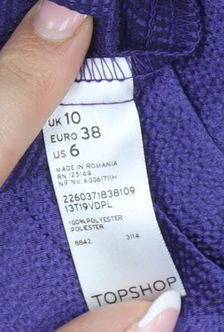 Topshop Women's Purple One Shoulder Bow Tank Size 10