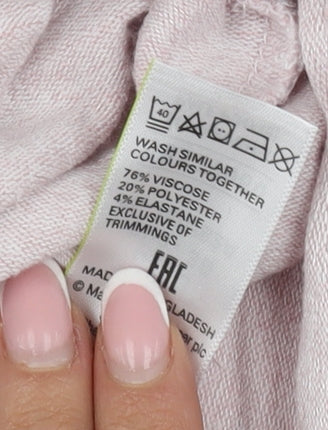 Marks & Spencer Pink Crew Neck T-Shirt - Size 8 Short Sleeve