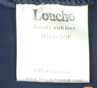 Louche Women's Blue Polka Dot Blouse, Size 12
