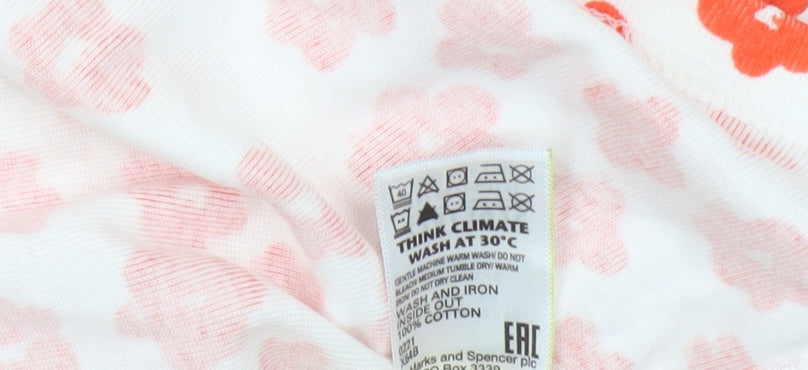 Marks & Spencer Women's Red Floral T-Shirt Size 10
