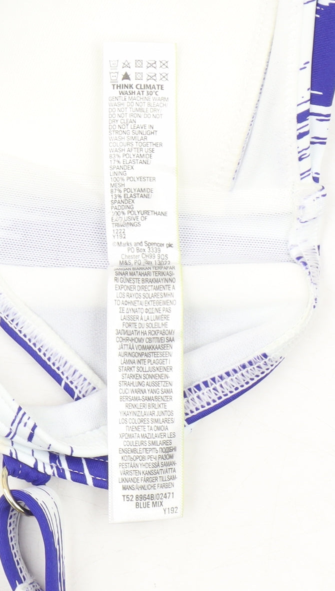 Marks & Spencer Women's Blue Bralette Swim Top Size 10