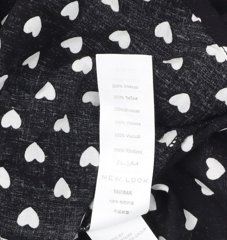 New Look Women's Black Button-Up Shirt Size 8