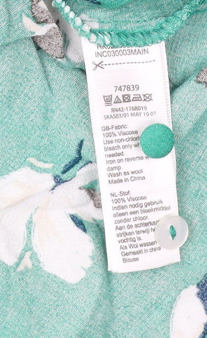 Monsoon Women's Green Floral Blouse Size 8