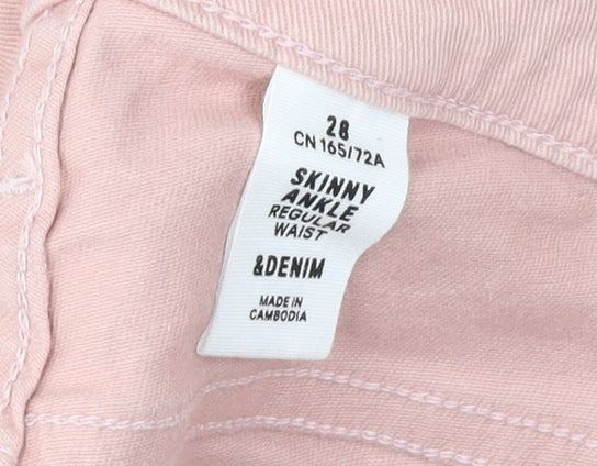 H&M Pink Skinny Ankle Jeans for Women Size 27