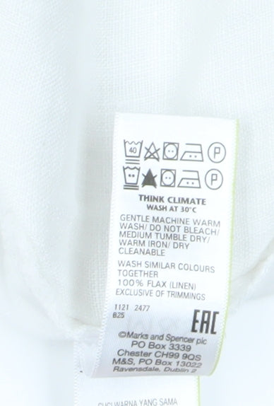Marks and Spencer Women's White Linen Paperbag Trousers
