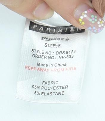 Parisian Brown Bodycon One-Shoulder Dress, Size 8