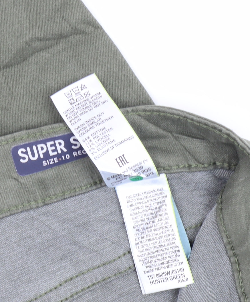 Marks & Spencer Women's Green Skinny Jeans Size 10