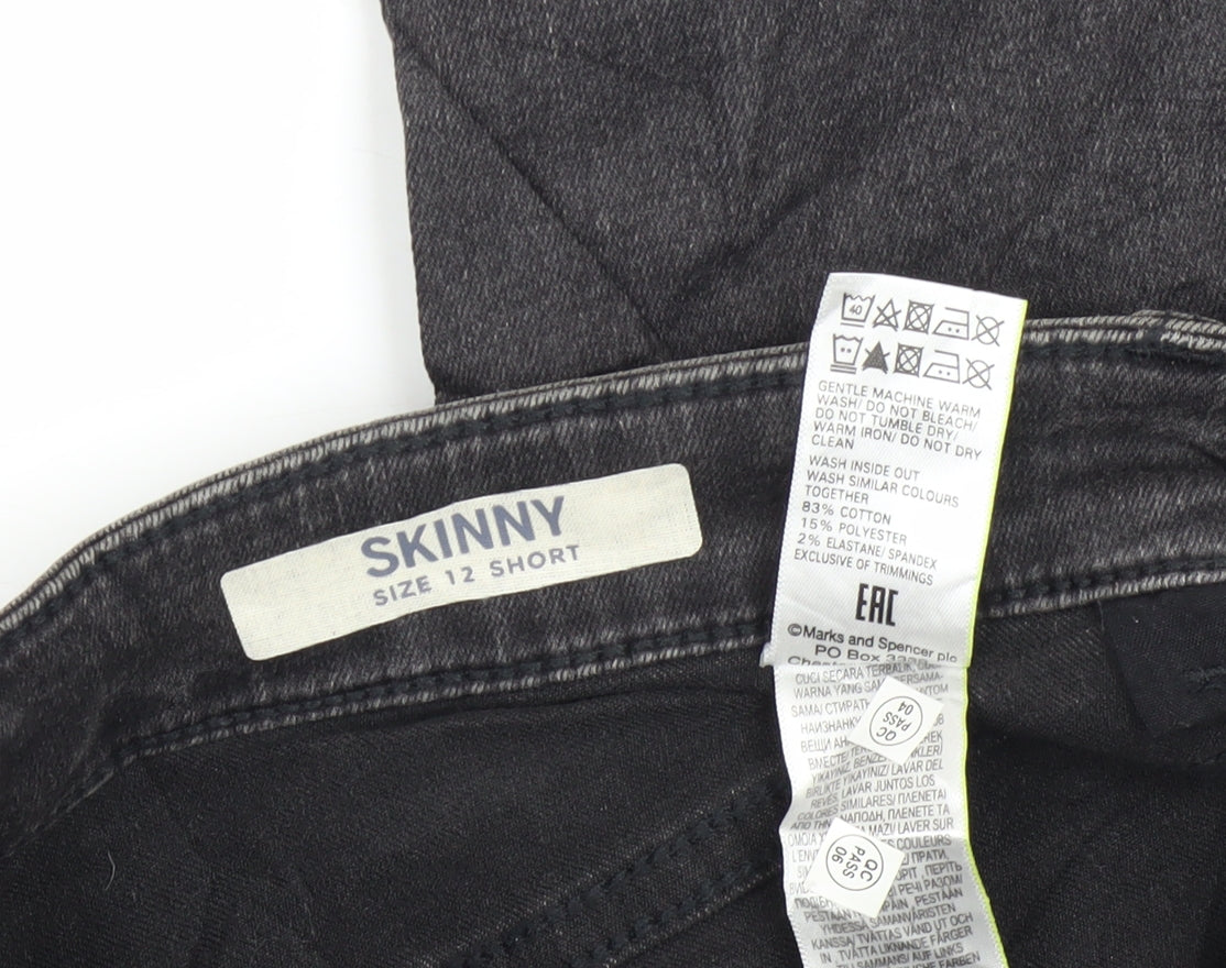 Marks & Spencer Black Skinny Jeans, Size 12
