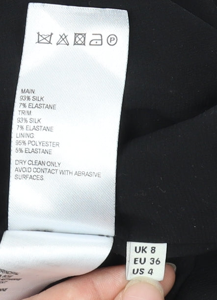 Whistles Women's Blue Black Long Sleeve Dress UK 8