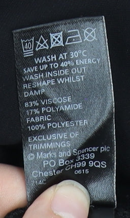 Marks & Spencer Women's Black V-Neck Blouse Size 8