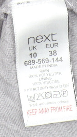 Next Women's White Geometric Blouse UK Size 10 Boat Neck