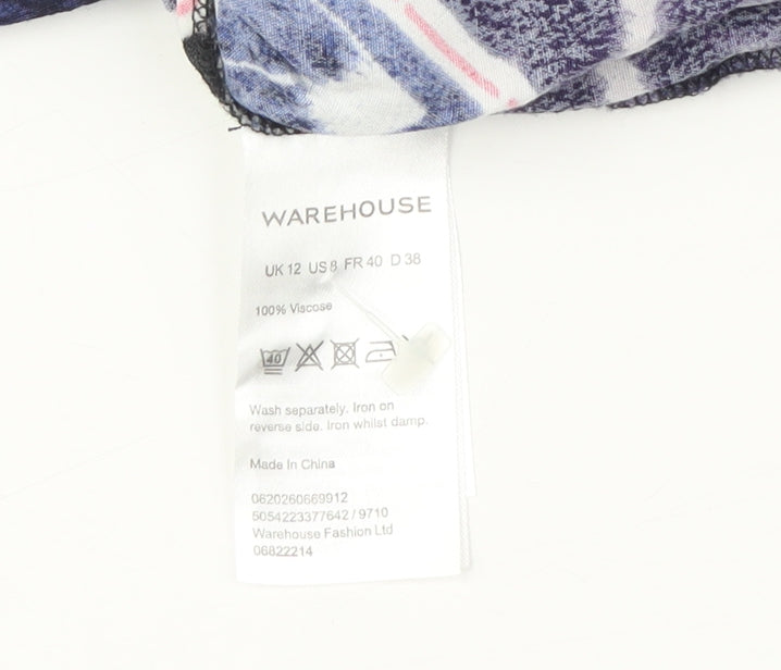 Warehouse Women's Geometric Blouse Size 12 Multicoloured