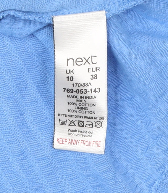 Next Blue Off the Shoulder Blouse, Size 10, Balloon Sleeve
