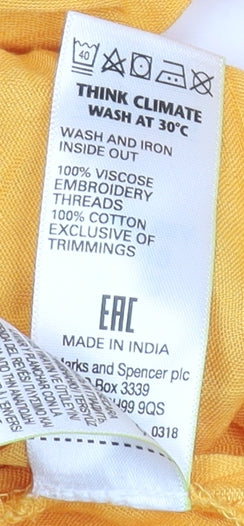 Marks & Spencer Yellow Off Shoulder Flared Blouse Size 12
