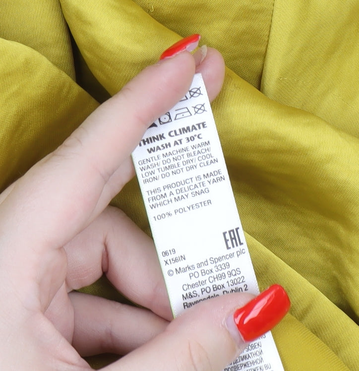 Per Una Yellow Button-Up Blouse, Women’s Size 8, Casual