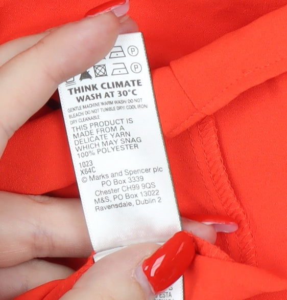 Marks & Spencer Orange Cap Sleeve Blouse Size 12