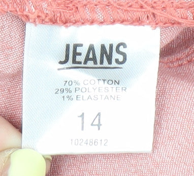 Jeans Women's Pink Capri Jeans Size 14 Stretch Denim