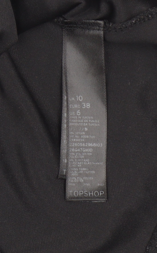 Topshop Women's Blue Cropped Halter Tank Top