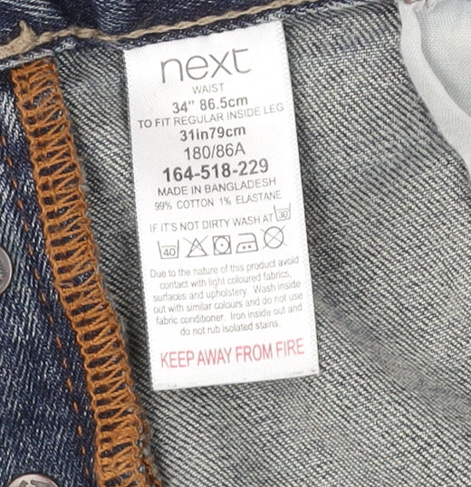 Next Men's Medium Blue Straight Leg Jeans