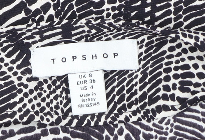 Topshop Women's Black & White Camisole Tank UK 8