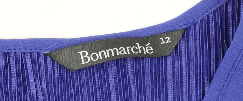 Bonmarché Women's Blue Asymmetric Tunic Blouse Size 12