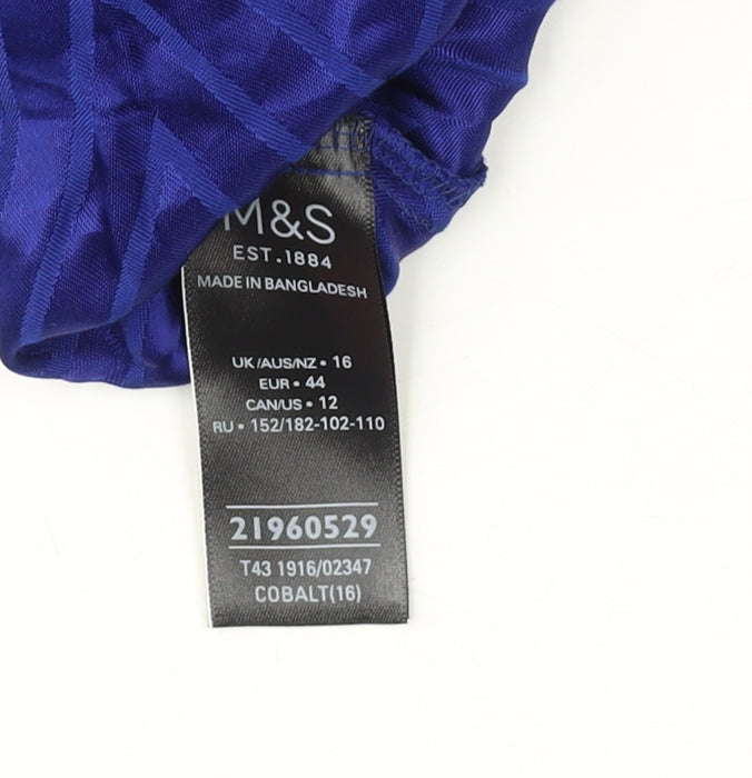 Marks & Spencer Women's Blue Viscose Blouse UK 16