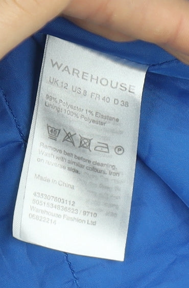 Warehouse Women's Blue Fit & Flare Sleeveless Mini Dress