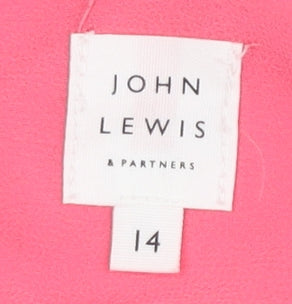 John Lewis Pink Camisole Tank, Size 14, Women's Relaxed Fit
