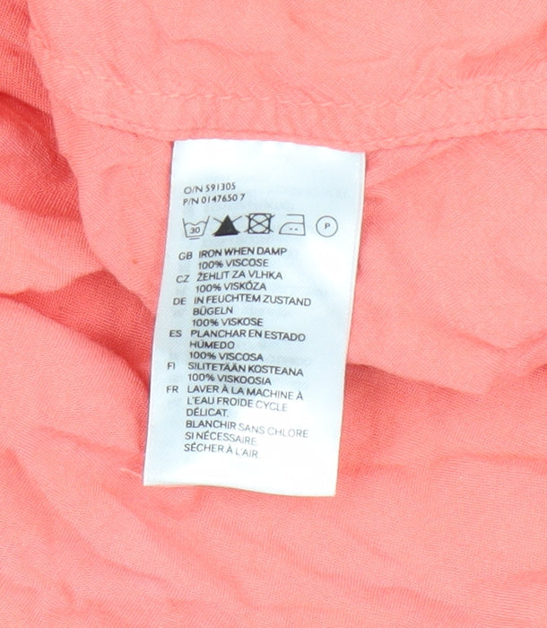 H&M Women's Pink Sleeveless Button-Up Top UK 6