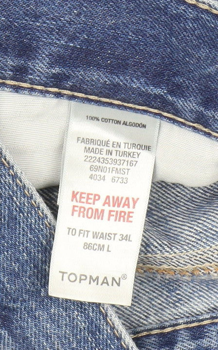 Topman Men's Skinny Blue Jeans, Size L