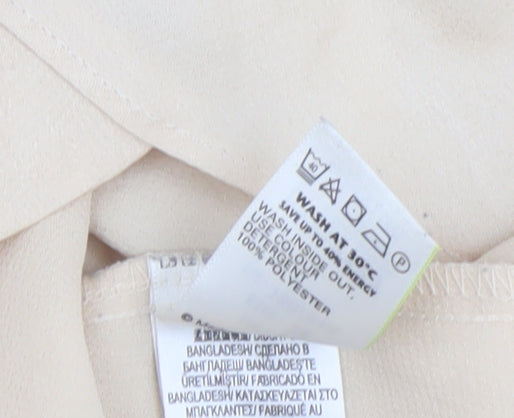 Marks & Spencer Beige V-Neck Blouse, Size 10, Women's