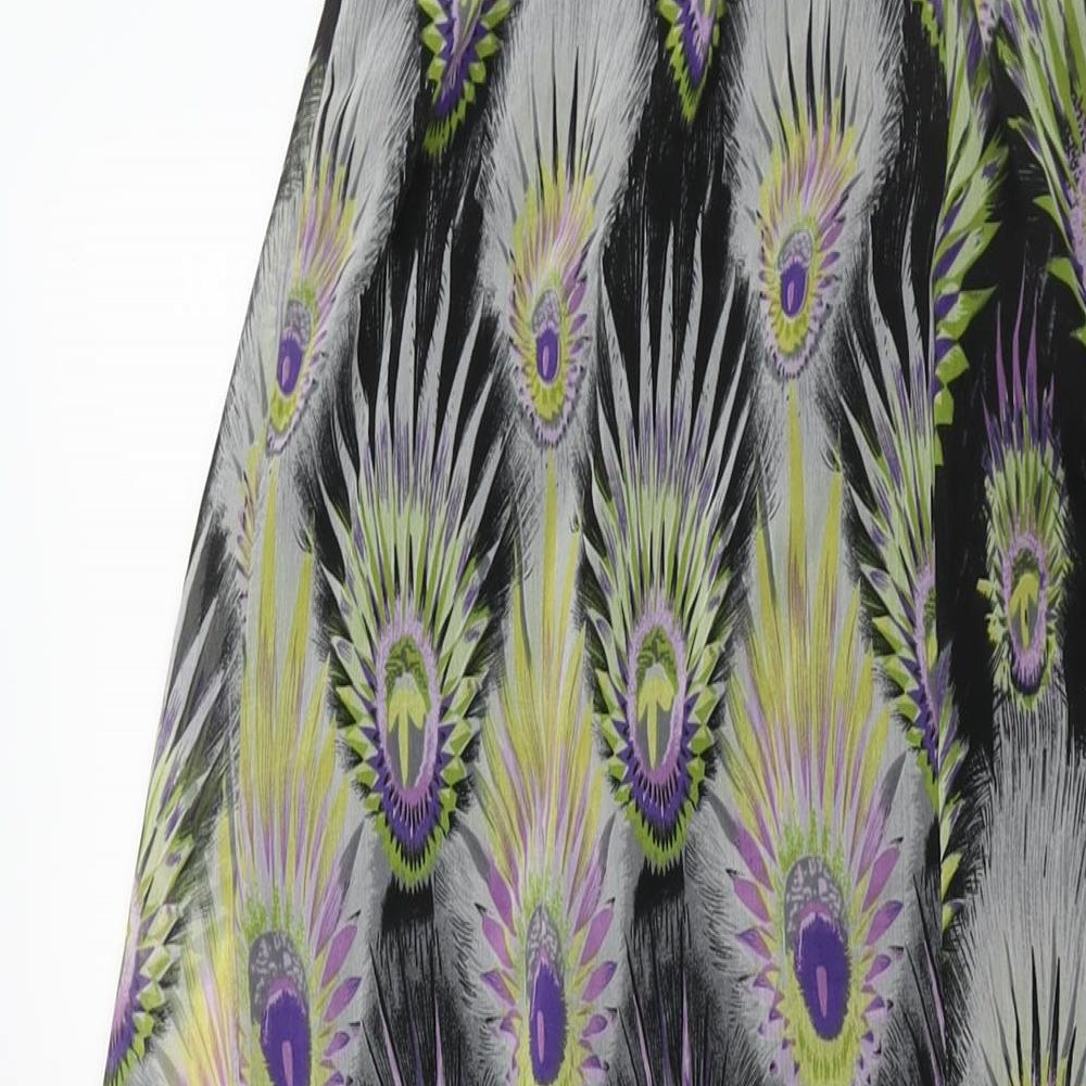 Women's Multicoloured Midi Dress, Size 10, Geometric Pattern