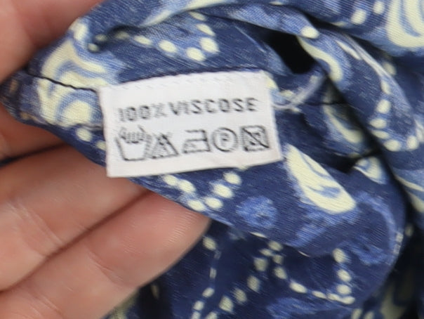 Pomodoro Plus Blue Geometric Blouse, Women’s 2XL, Casual Comfort